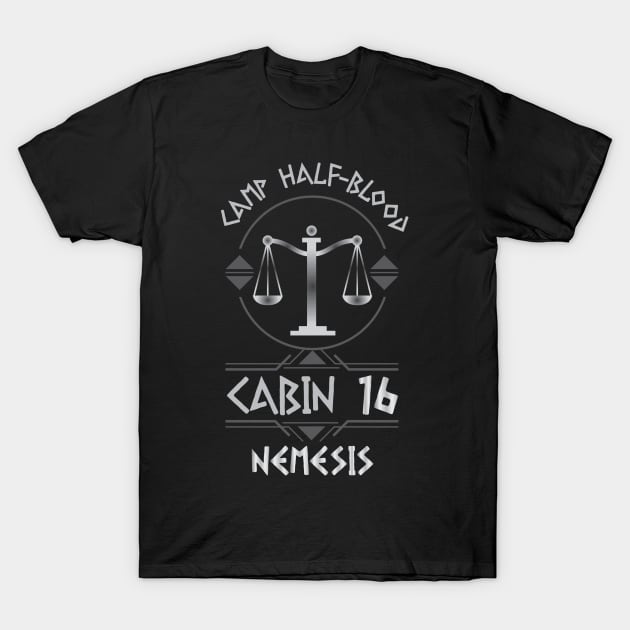 Cabin #16 in Camp Half Blood, Child of Nemesis – Percy Jackson inspired design T-Shirt by NxtArt